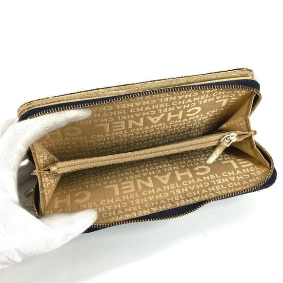 CHANEL A31900 Sparkling denim Zip Around Long Wallet Denim blue - Picture 13 of 16